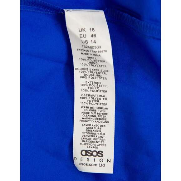 ASOS DESIGN Pleated Chiffon Maxi Cobalt Dress with Dotted Texture, size 14, NWT - Picture 8 of 9